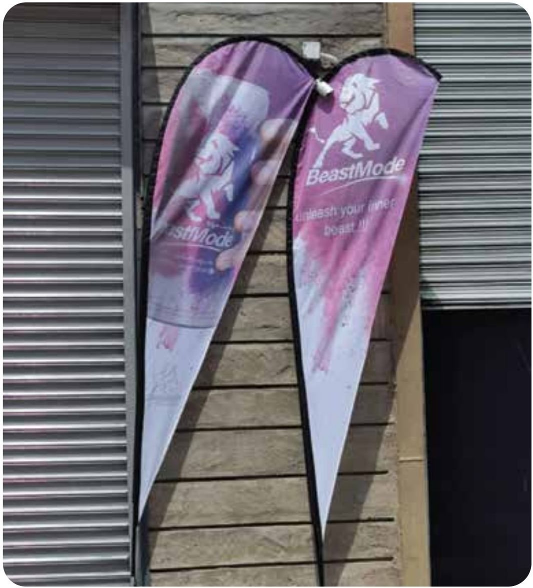 Teardrop flag set — BeastMode Energy