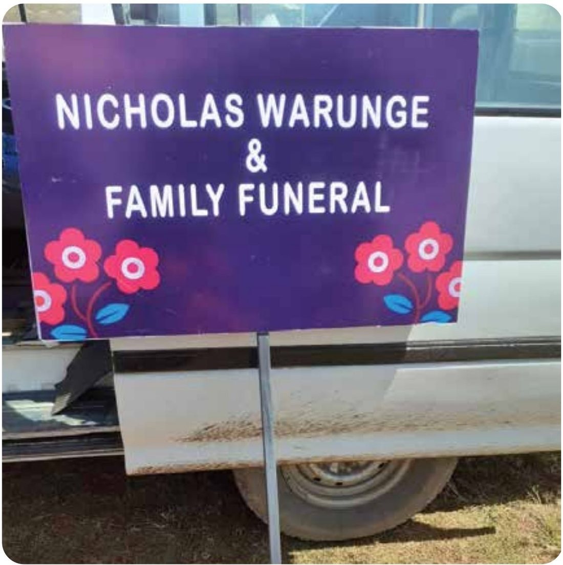 Custom event signage — Warunge family service