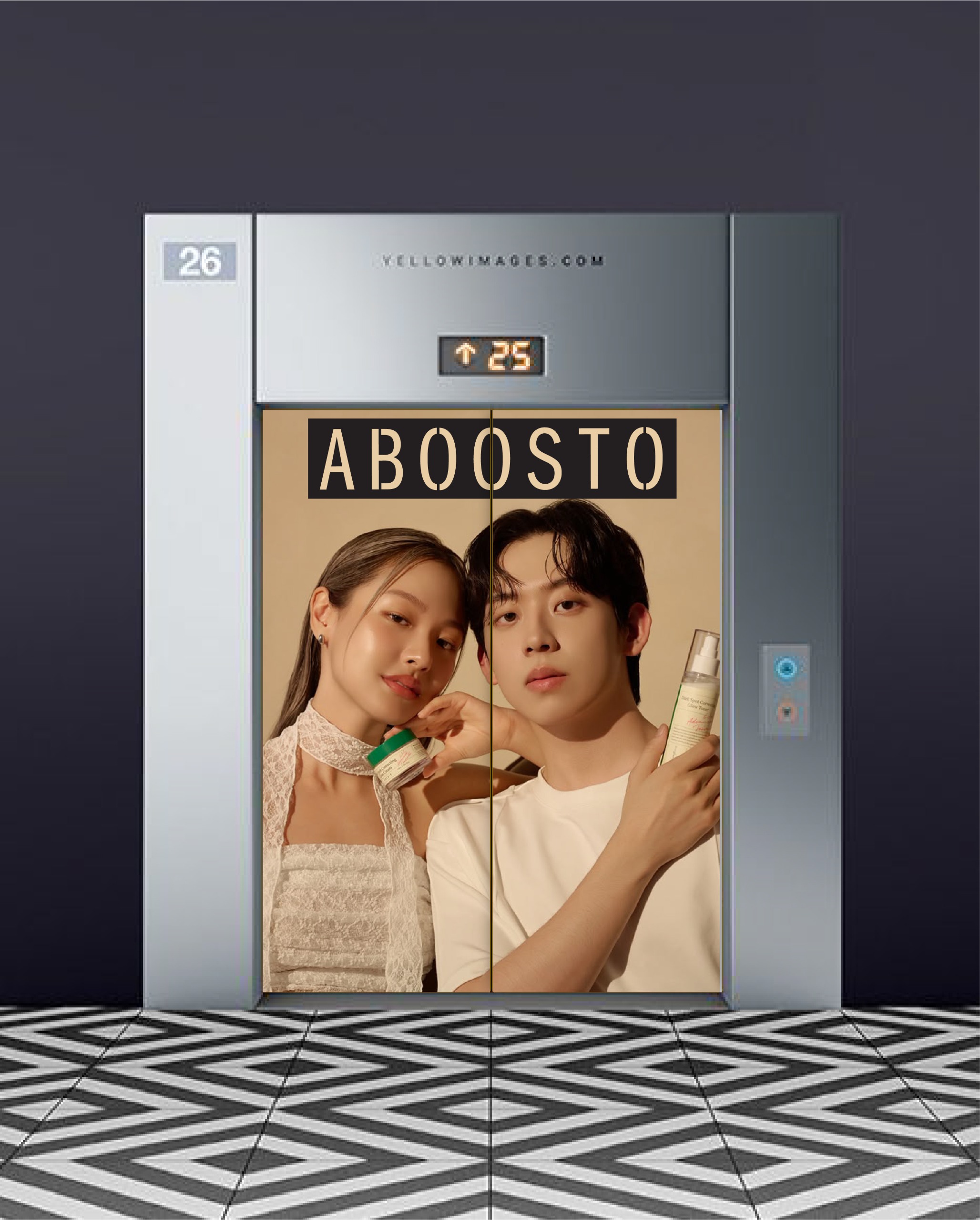 Lift door branding — Aboosto