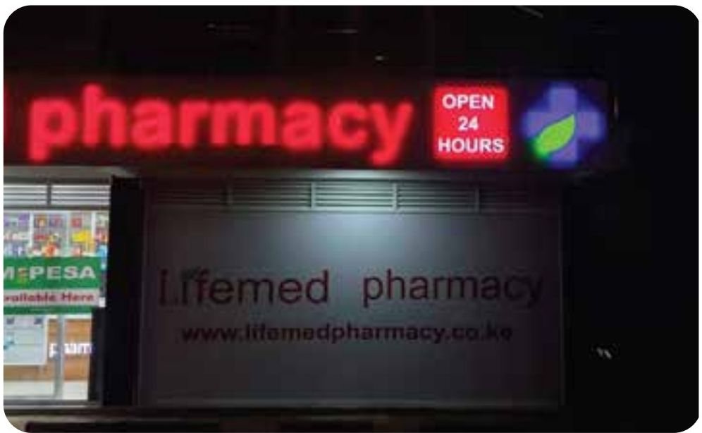 24-hour illuminated fascia — Lifemed Pharmacy