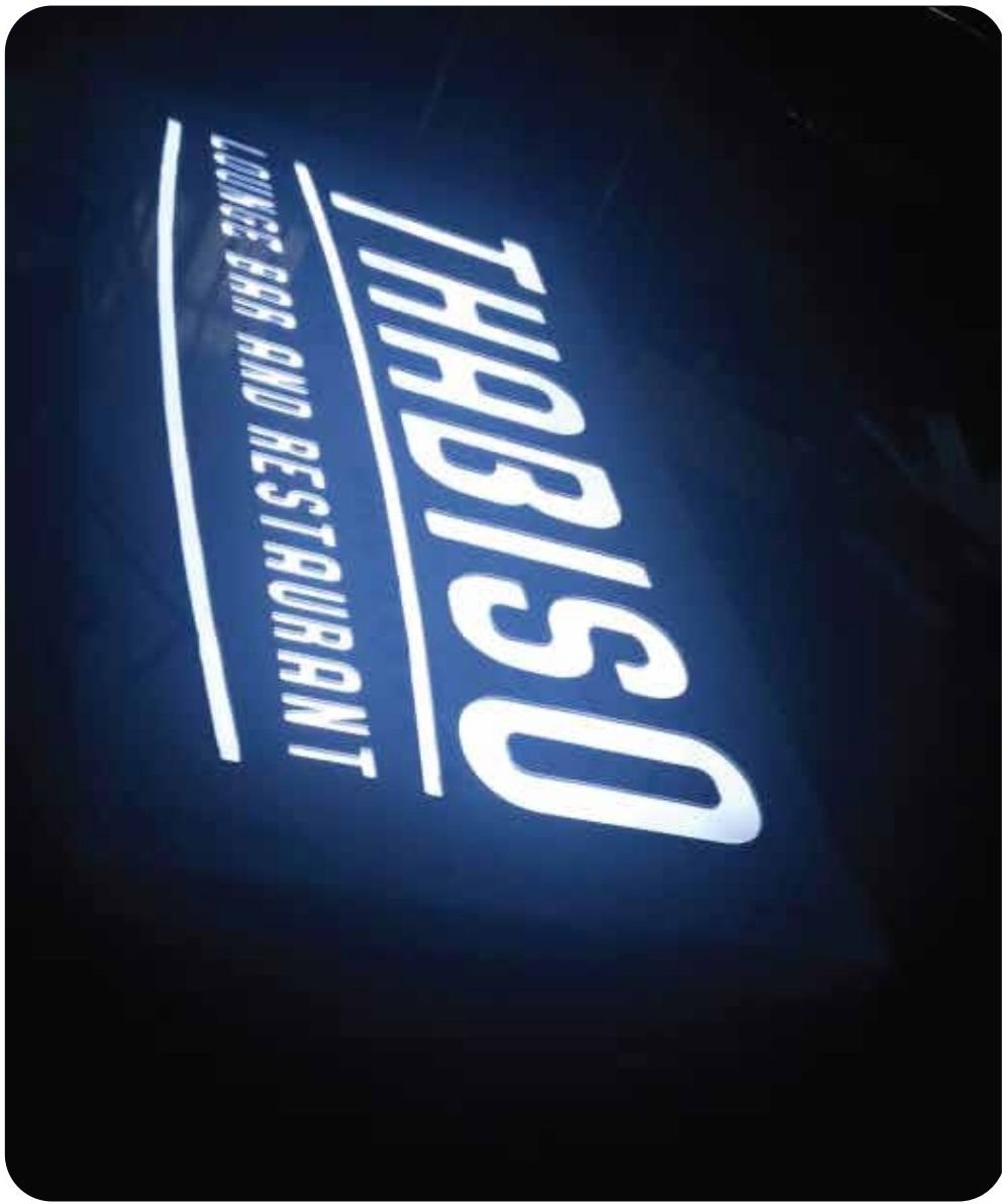 Illuminated bar & restaurant sign — Thabiso Lounge