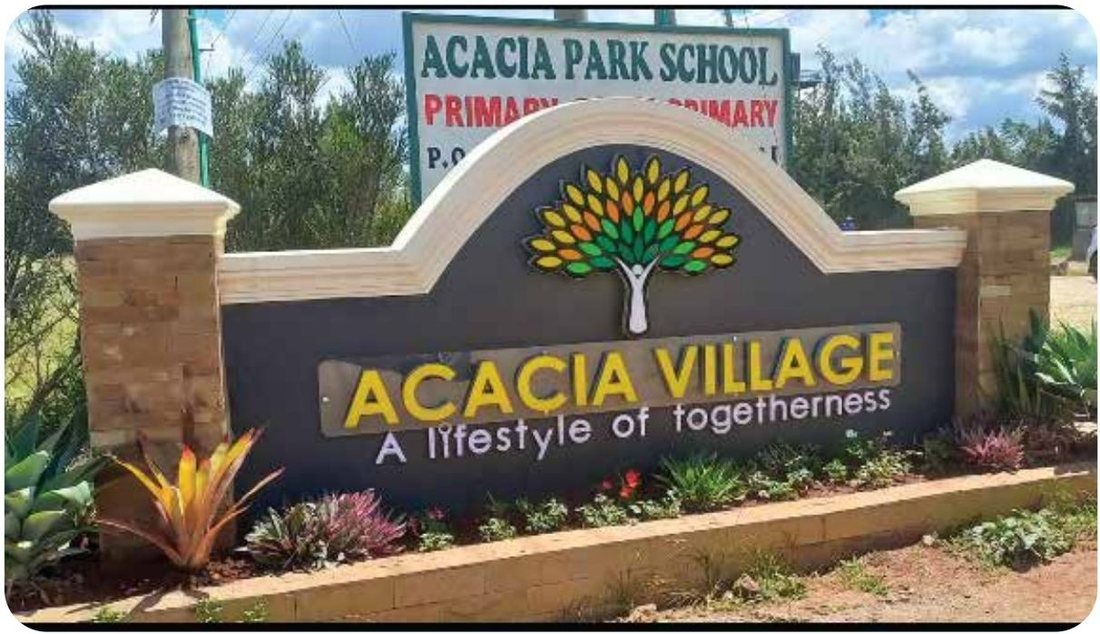 School entrance monument sign — Acacia Park School